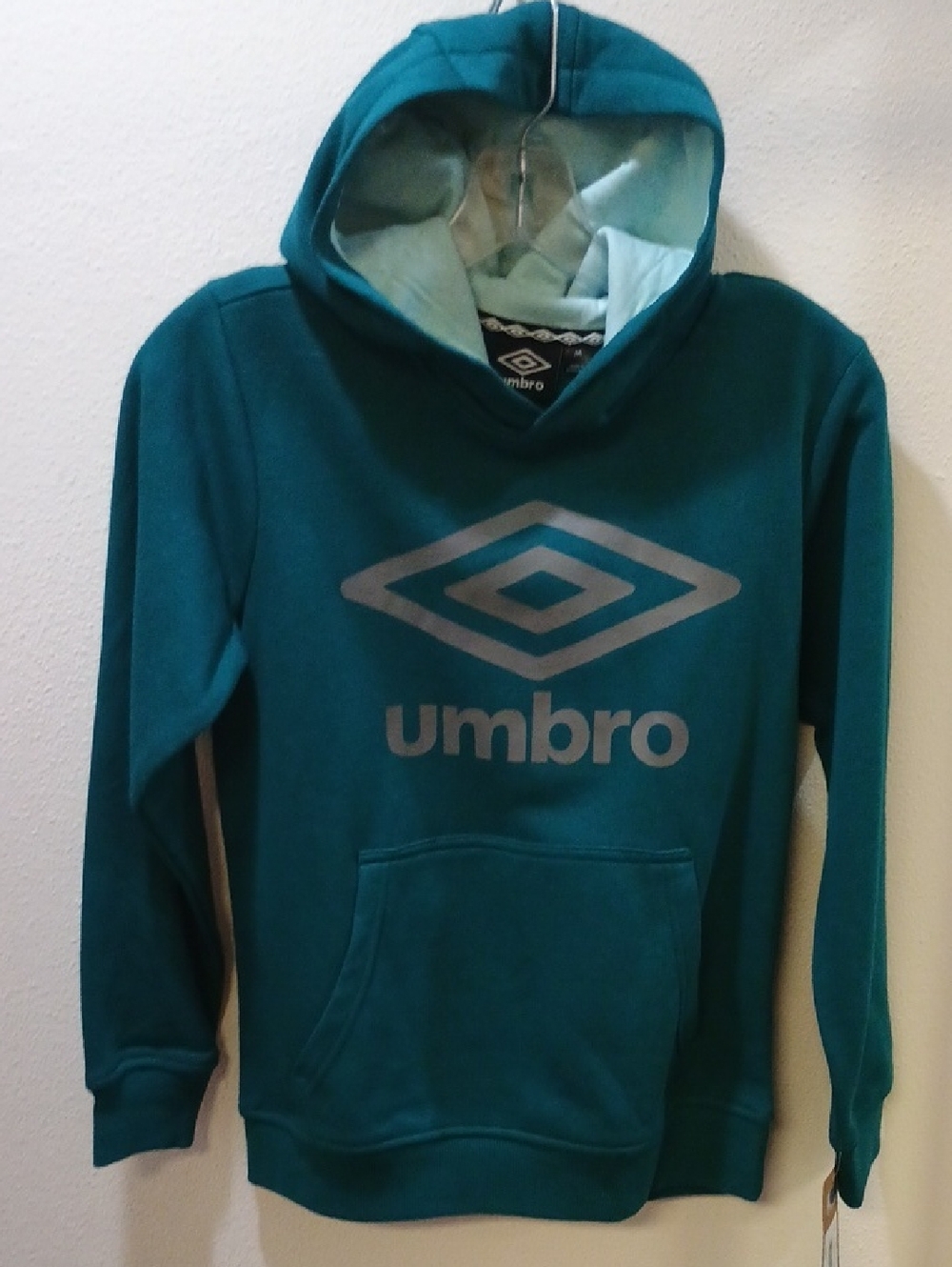 Umbro Teal Green Hooded Sweatshirt with Logo